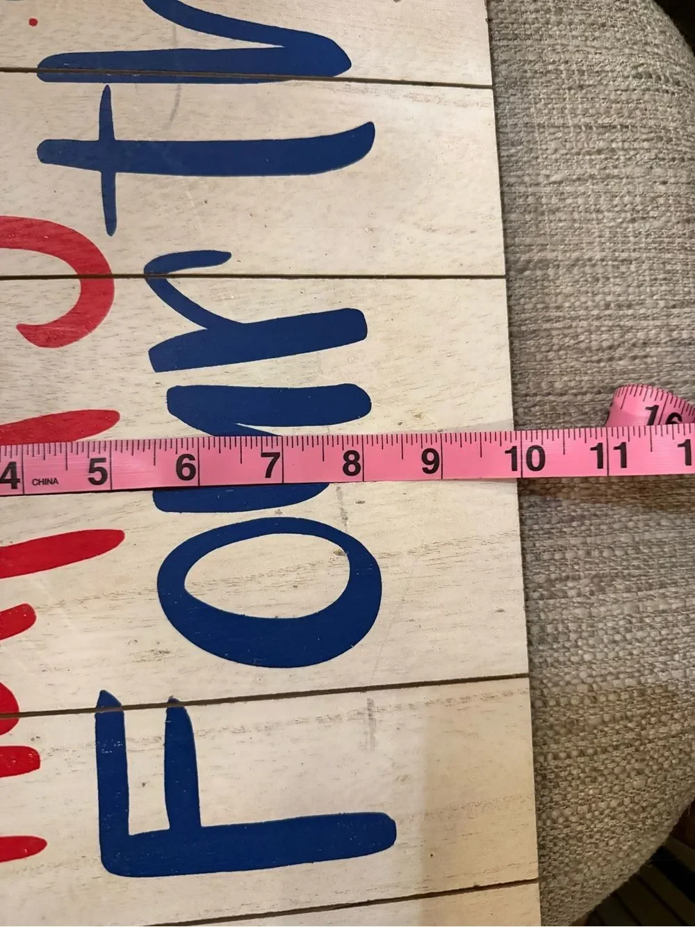 Happy Fourth Rustic Wooden Wall Sign - Red & Blue